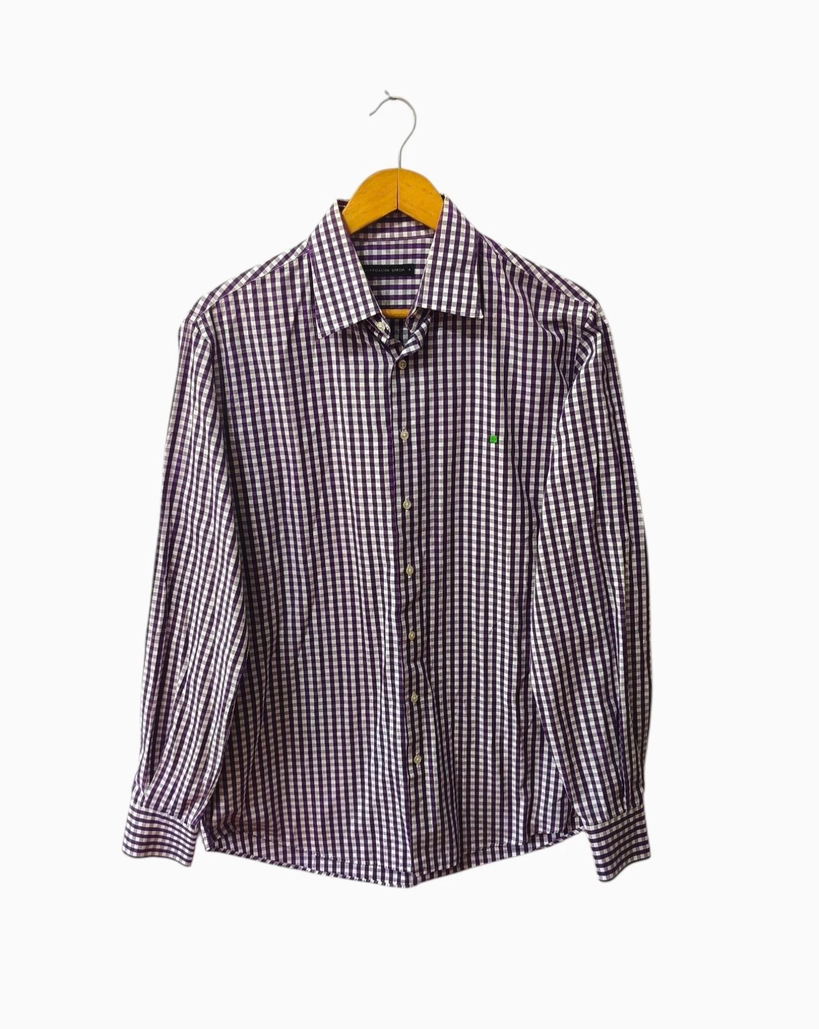 Camisa de cuadros morado y blanco Purificación García hombre Talla 4